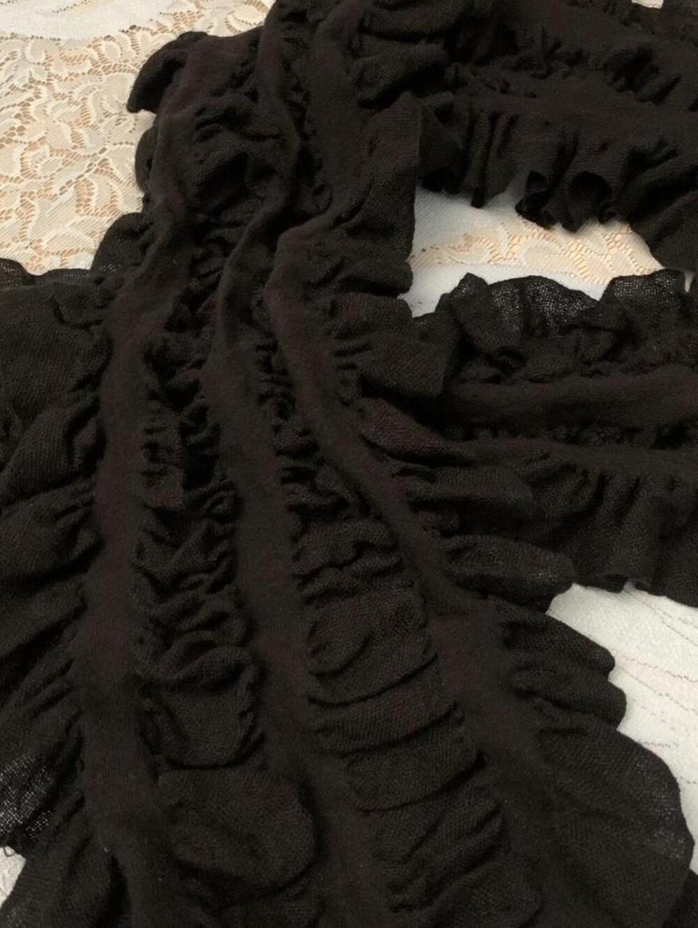 Ultra-Ruffled scrunchy whimsigoth scarf! Measures 10in wide by 56in long
